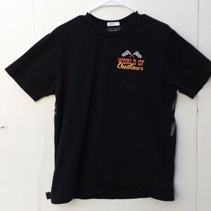 Super Massive World of Outlaws Racing T-Shirt Mens Medium Black Summer Thunder